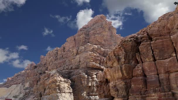 Rochers Wadi Mujib parc national situé dans la zone de la mer Morte, Jordanie — Video