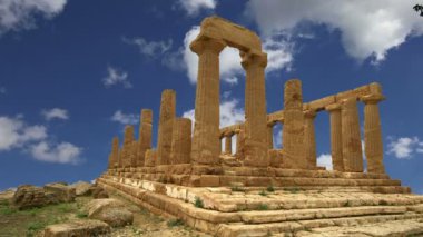 Juno (V-VI yüzyıl M.ö.) Antik Yunan tapınağı, tapınaklar, Agrigento, Sicilya Vadisi. Alan 1997 yılında Unesco mirası listesinde yer yapıldı.