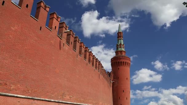 Ściany Kremla, który otacza Moskwy, Rosja — Wideo stockowe