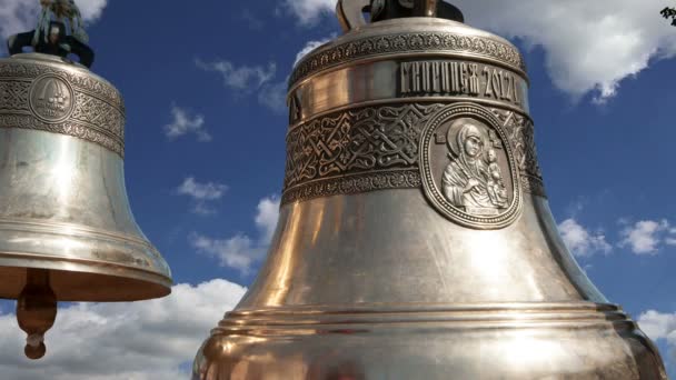 Orthodox bells. New Jerusalem in town Istra, surroundings of Moscow, Russia — Stock Video