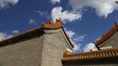 çatı bir Budist tapınağı, Pekin, Çin'in geleneksel dekorasyon 