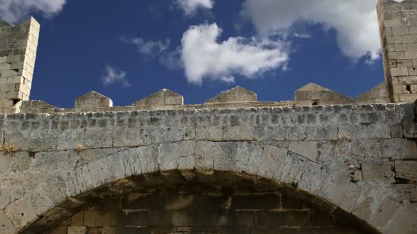 Mura medievali della città di Rodi, Grecia (time lapse ) — Video Stock