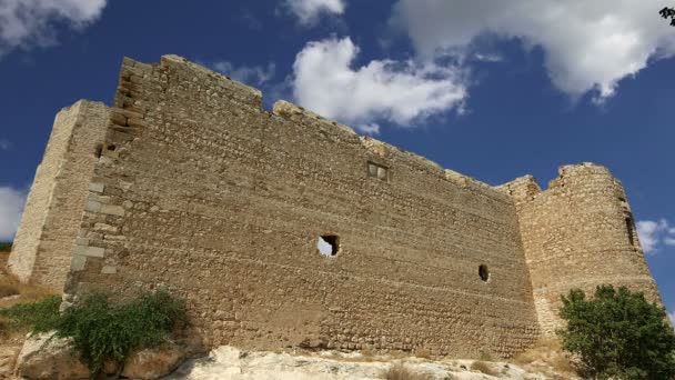 Middeleeuws kasteel van Kritinia in Rhodes, Griekenland, Dodekanesos: op een heuvel van 131m boven het dorp van Kritinia, noordelijke Rhodes, er zijn de ruïnes van een middeleeuws kasteel — Stockvideo