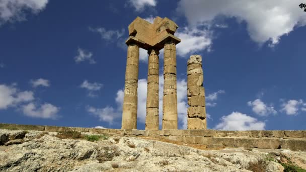 Apollo-Tempel an der Akropolis von Rhodos, Griechenland — Stockvideo