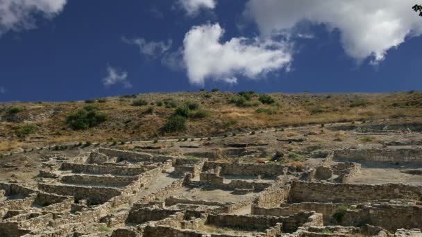 Antiguas ruinas de Kamiros, Rodas - Grecia (lapso de tiempo ) — Vídeo de stock