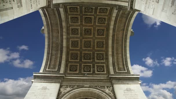 Arc de Triomphe, Paris, Frankrijk, Centraal-Europa — Stockvideo