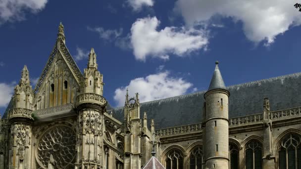 Cathedral (Notre Dame) of Senlis, Oise, Picardy, France — Stock Video