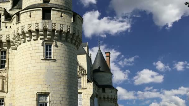 Castello di Usse, Valle della Loira, Francia noto anche come Castello della Bella Addormentata — Video Stock