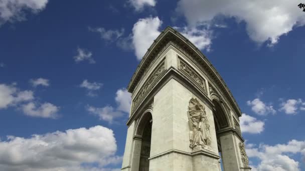 Arco do Triunfo, Paris, França, Europa Central — Vídeo de Stock