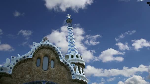 Gaudi 's Parc Guell em Barcelona, Espanha — Vídeo de Stock