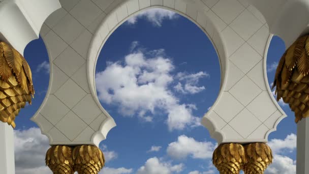 Mezquita blanca Abu Dhabi Sheikh Zayed en los Emiratos Árabes Unidos — Vídeos de Stock