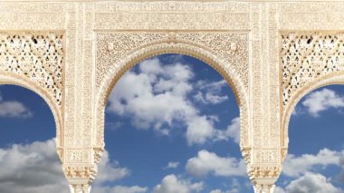 alhambra, granada, İspanya (Endülüs) İslam tarzı kemerler