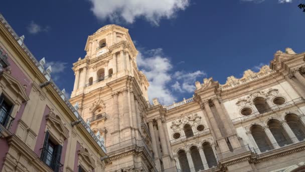 Catedral de Málaga es una iglesia renacentista en la ciudad de Málaga, Andalucía, sur de España. Fue construido entre 1528 y 1782 — Vídeo de stock