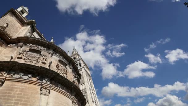 Καθεδρικός ναός της Σεβίλης--καθεδρικός ναός της Αγίας Μαρίας του το δείτε, Ανδαλουσία, Ισπανία — Αρχείο Βίντεο