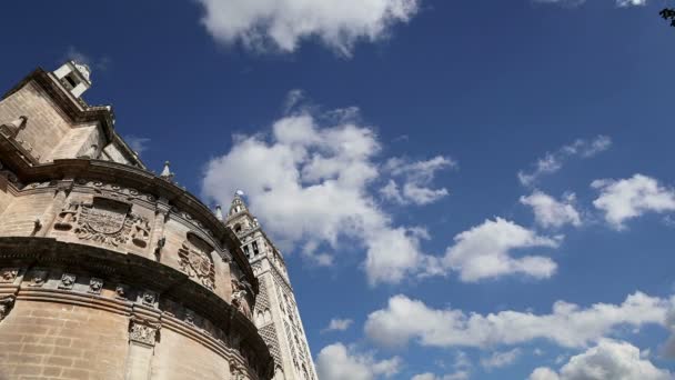 Katedra Sewilli - Katedra Najświętszej Maryi Panny na Zobacz, Andaluzja, Hiszpania — Wideo stockowe