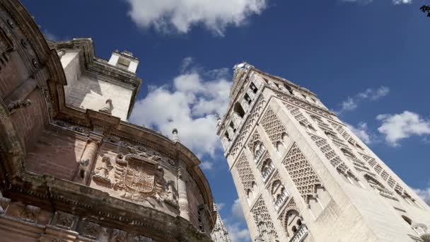 Sevillai – katedrális, Szent Mária-lásd, Andalúzia, Spanyolország-székesegyház — Stock videók
