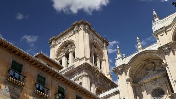 Catedral de Granada (Catedral de la Encarnación) en estilo gótico y renacentista español, Andalucía, España — Vídeos de Stock