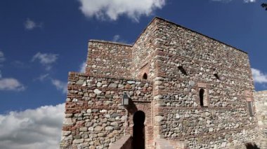 gibralfaro Dağı'nda Alcazaba castle. Malaga, Endülüs, İspanya. Burayı unesco dünya mirası ilan