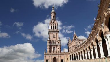 Buildings on the Famous Plaza de Espana (was the venue for the Latin American Exhibition of 1929 )  - Spanish Square in Seville, Andalusia, Spain  
