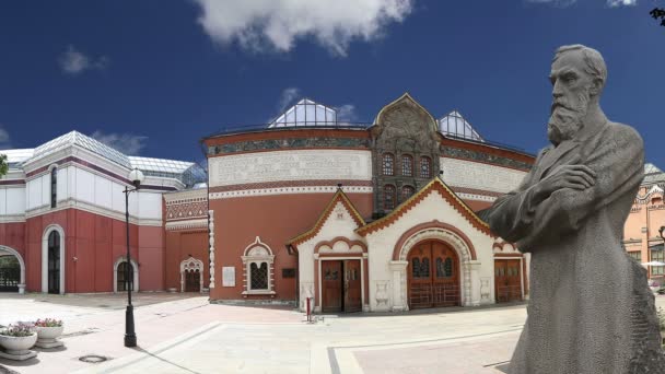 Tretjakovgalleriet är ett konstgalleri i Moskva, Ryssland, den främsta depositarien för rysk konst i världen. Galleriets historia börjar i 1856. Konstnärens Hall V. Vasnetsov. — Stockvideo