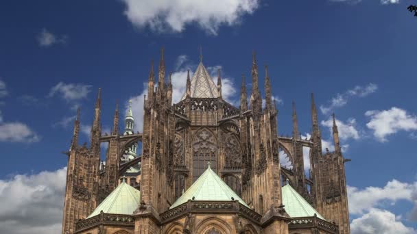 Catedral de São Vito (catedral católica romana) no Castelo de Praga e Hradcany, República Checa — Vídeo de Stock