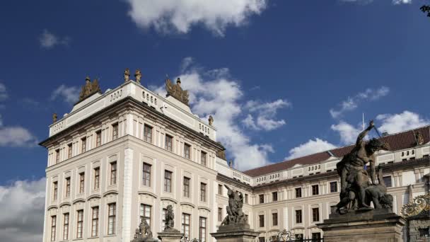 View of the building of the President of the Republic in Prague, Czech republic — Stock Video