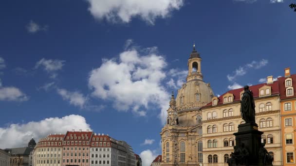 Dresden Frauenkirche (doslova kostel Panny Marie) je luteránský kostel v Drážďanech, Německo — Stock video