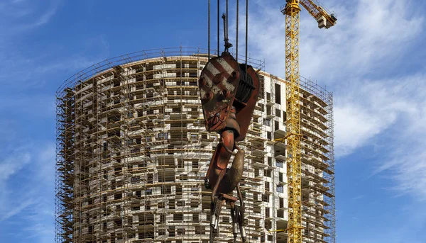Nşaat Halindeki Çok Katlı Bina Yeni Iskan Kompleksi Moskova Rusya — Stok fotoğraf