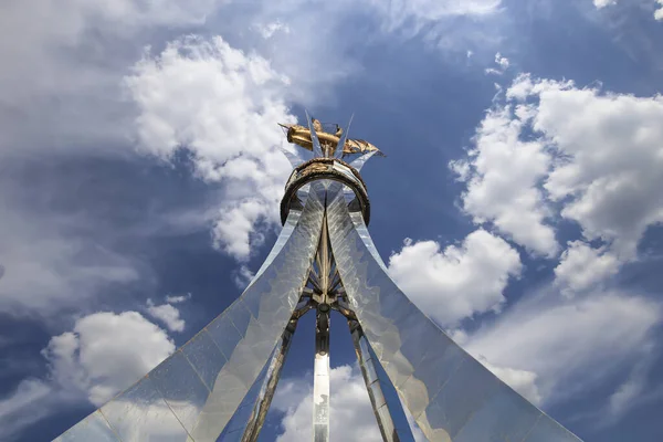 Moscow Russia October 2020 Brig Mercury 돛대를 돛단배 Sky Monument — 스톡 사진