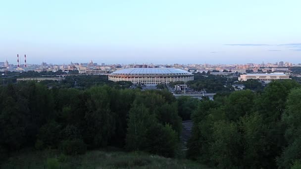 Москва Жовтня 2018 Подання Лужники Від Воробйови Гори Або Криваві — стокове відео