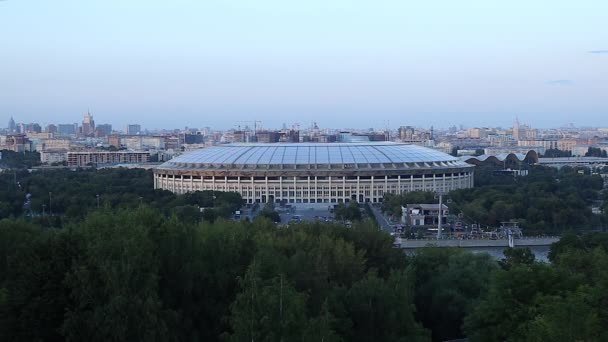 Moscow Rússia Outubro 2018 Vista Estádio Luzhniki Sparrow Hills Vorobyovy — Vídeo de Stock