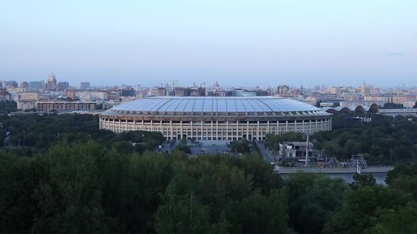 Moscow Russia Oktober 2018 Utsikt Över Luzhniki Stadion Från Sparrow — Stockvideo