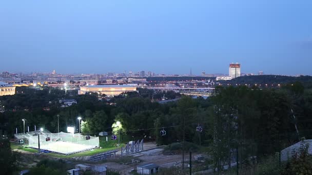 Uitzicht Het Centrum Van Moskou Vanaf Sparrow Hills Vorobyovy Gory — Stockvideo