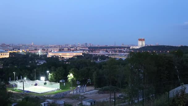 View Central Moscow Sparrow Hills Vorobyovy Gory Observation Viewing Platform — Vídeo de stock