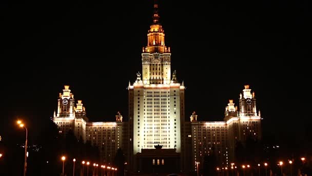 Moscow Rússia Outubro 2020 Lomonosov Moscow State University Sparrow Hills — Vídeo de Stock