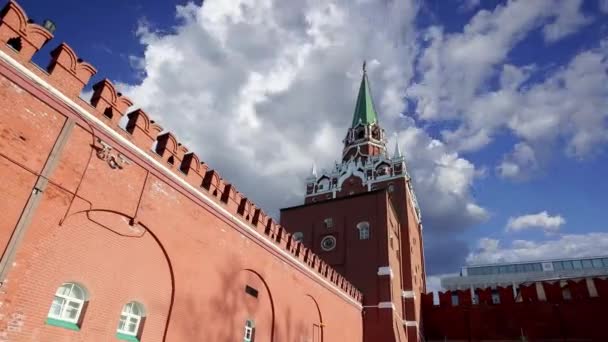 Moszkva Kreml Mozgó Felhők Ellen Oroszország — Stock videók
