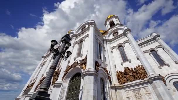 Katedrála Spasitele Krista Den Proti Pohybujícím Mrakům Moskva Rusko — Stock video