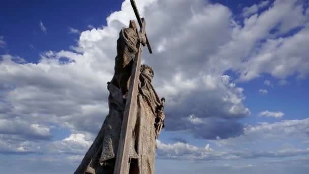 Moscow Ryssland Juli 2020 Monument Över Den Helige Prins Vladimir — Stockvideo