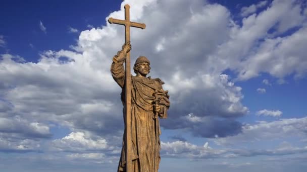 Moscow Oroszország Július 2020 Monument Holy Prince Nagy Vladimir Borovitszkaja — Stock videók