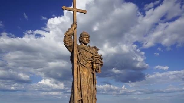 Moscow Ryssland Juli 2020 Monument Över Den Helige Prins Vladimir — Stockvideo