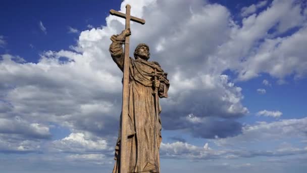 Moscú Rusia Julio 2020 Monumento Santo Príncipe Vladímir Magno Plaza — Vídeo de stock