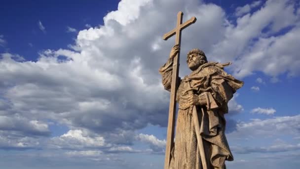 Moscow Oroszország Július 2020 Monument Holy Prince Nagy Vladimir Borovitszkaja — Stock videók