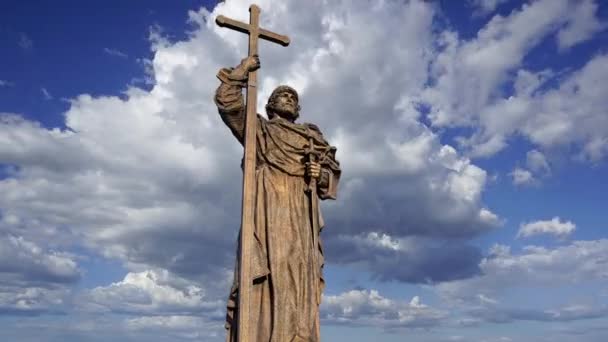 Moscú Rusia Julio 2020 Monumento Santo Príncipe Vladímir Magno Plaza — Vídeo de stock