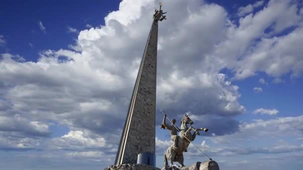 Moscow Rússia Julho 2020 Monumento São Jorge Matando Dragão Colina — Vídeo de Stock