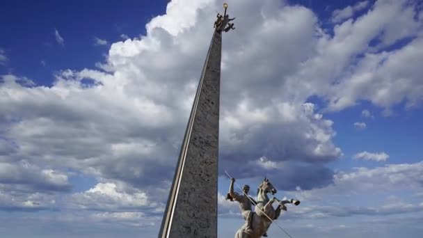 Moscú Rusia Julio 2020 Monumento San Jorge Matando Dragón Colina — Vídeos de Stock