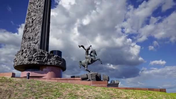 Moscow Russia July 2020 Monument Saint George Killed Dragon Poklonnaya — 비디오