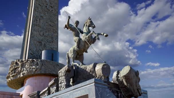 Moskau Russland Juli 2020 Denkmal Für Den Heiligen George Der — Stockvideo