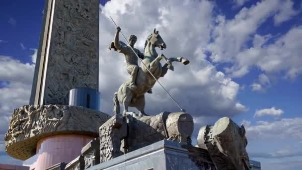 Moskau Russland Juli 2020 Denkmal Für Den Heiligen George Der — Stockvideo
