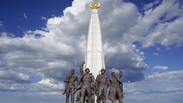 Moscow Oroszország Július 2020 Emlékmű Hősöknek Első Világháború Poklonnaya Hegyi — Stock videók