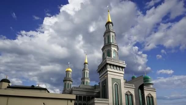 Mosquée Cathédrale Moscou Contre Les Nuages Mouvants Russie Mosquée Principale — Video